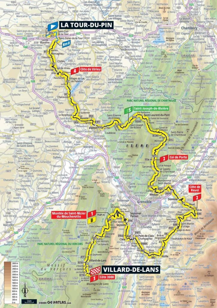 16. etapa Tour de France 2020 mapa