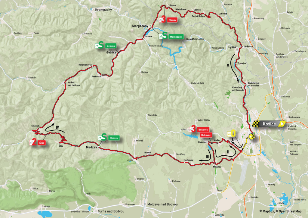 1. etapa Okolo Slovenska 2021 mapa